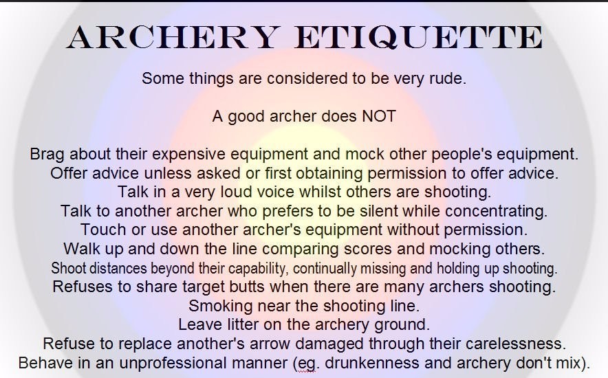 Tauranga archers club etiquette